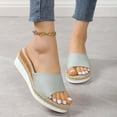 thumbnail image 1 of KBODIU Women's Platform Wedge Sandals with Arch Support Fashion Casual Slippers Open Toe Thick Bottom Flax Slippers Summer Athletic Outdoor Beach Sandals, 1 of 5