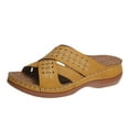 thumbnail image 1 of KBODIU Women's Sandals, Women Orthopedic Sandals with Arch Support Fashion High Heeled Outer Wear Fish Mouth Hollow Slippers Platform Wedge Sandals Summer Beach Sandals Wedge Shoes Yellow 38, 1 of 7