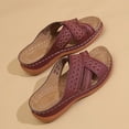 thumbnail image 1 of KBODIU Women's Sandals, Women Orthopedic Sandals with Arch Support Fashion High Heeled Outer Wear Fish Mouth Hollow Slippers Platform Wedge Sandals Summer Beach Sandals Wedge Shoes Wine 40, 1 of 1