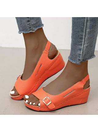 Womens orange wedges hot sale
