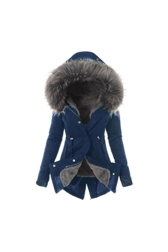 Women's Ski Jacket Thicken Hooded Winter Snow Coat with Faux Fur Lined Women's Windproof Warm Down Coats Plus Size Activewear Female Puffer Jacket Windbreaker Outerwear Parka Jacket S-5XL