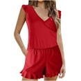 thumbnail image 1 of KBODIU Women's Summer Casual Sleeveless Rompers, Loose Shorts Built-in Bra Overalls Jumpsuit with Pockets, 2024 Casual One Piece Jumpsuits Short Pants, 1 of 5