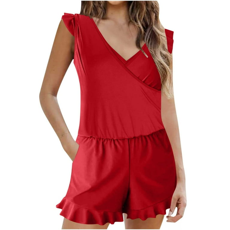 Short Jumpsuits For Women Plus Size Alkepwun Summer Short Rompers