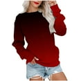 thumbnail image 1 of KBODIU Womens Casual Long Sleeve Sweatshirt Crew Neck Cute Pullover Relaxed Fit Tops Oversized Gradient Print Pullovers Tops Teen Girl Fall Crewneck Sweatshirts Fashion Outfits, 1 of 5