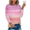 thumbnail image 1 of KBODIU Womens Plus Size T-Shirts Gradient Tie-Dye Print Casual Blouses Tops Oversized 3/4 Sleeve Round Neck Loose Fit Blouses Fall Clothes Basic Pullover, 1 of 3