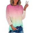 thumbnail image 1 of KBODIU Womens Plus Size T-Shirts Gradient Tie-Dye Print Casual Blouses Tops Oversized 3/4 Sleeve Round Neck Loose Fit Blouses Fall Clothes Basic Pullover, 1 of 3
