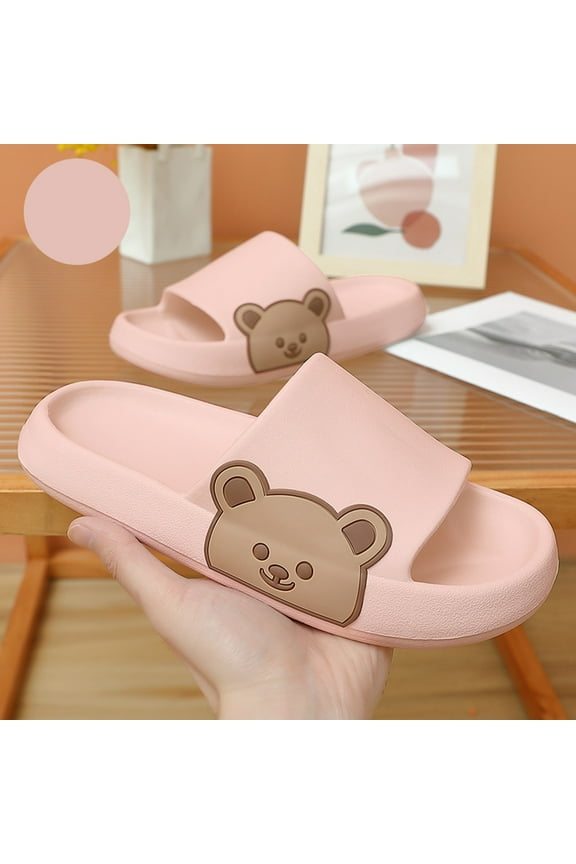 Womens Sandals Cloud Slippers , Massage Shower Bathroom Non-Slip Open Toe, Super Soft Comfy Thick Sole Home Cushion Slide Sandals Platform Shoes Pink 38-39