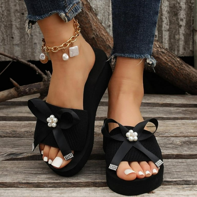 KBODIU Womens Sandals Mothers Day Gifts Casual Open Toe Bow