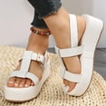 thumbnail image 1 of KBODIU Womens Sandals Mothers Day Gifts Flats Comfortable Open Toe Causal Shoes Wedge Platform Sandals for Women Dressy Summer Beige 40, 1 of 5