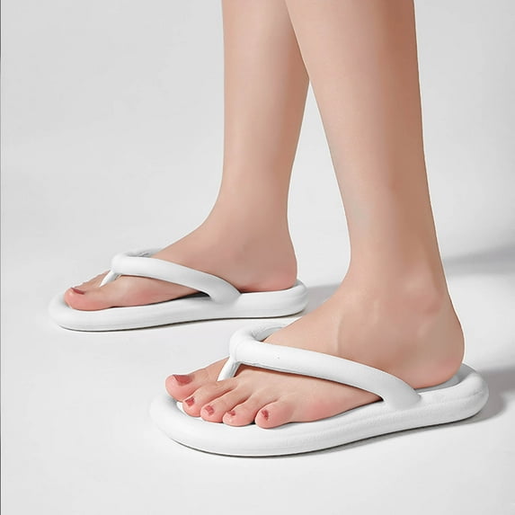KBODIU Womens Sandals Mothers Day Gifts Women Men Slippers Home Couple Shoes Indoor Outside Soft Soled Slippers Flip Flops Flip Flops for Women Dressy Summer White 36-37