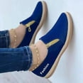 thumbnail image 1 of KBODIU Womens Slip On Sneakers, Casual Canvas Sneaker, Solid Round Toe Beach Sandals, Soft Comfortable Loafers Shoes, Summer Vacation Fashion Sole Hemp Rope Shoes Blue 39, 1 of 2