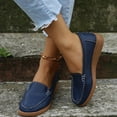 thumbnail image 1 of KBODIU Womens Slip On Sneakers, Casual Canvas Sneaker, Solid Round Toe Beach Sandals, Soft Comfortable Loafers Shoes, Summer Vacation Fashion Wedge Shoes Blue 37, 1 of 4