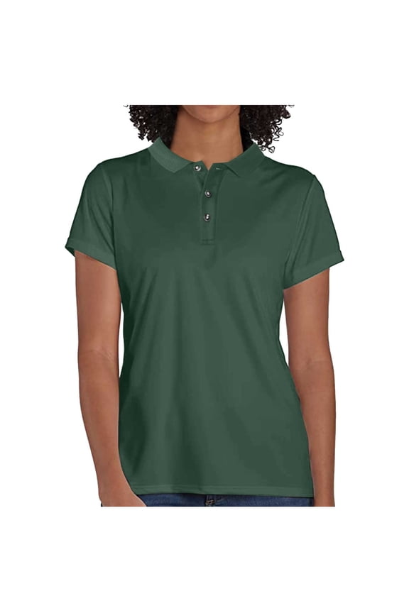 Womens Tops Sport Cool Dry Moisture-Wicking Performance Golf Polo Shirts Summer Tops for Women Army Green L