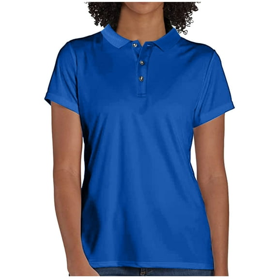 Kukoosong Womens Tops Sport Cool Dry Moisture-Wicking Performance Golf Polo Shirts Summer Tops for Women Dark Blue XL