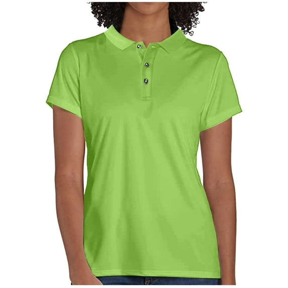 Kukoosong Womens Tops Sport Cool Dry Moisture-Wicking Performance Golf Polo Shirts Summer Tops for Women Glass Green 3XL