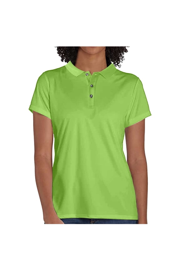 Womens Tops Sport Cool Dry Moisture-Wicking Performance Golf Polo Shirts Summer Tops for Women Glass Green L