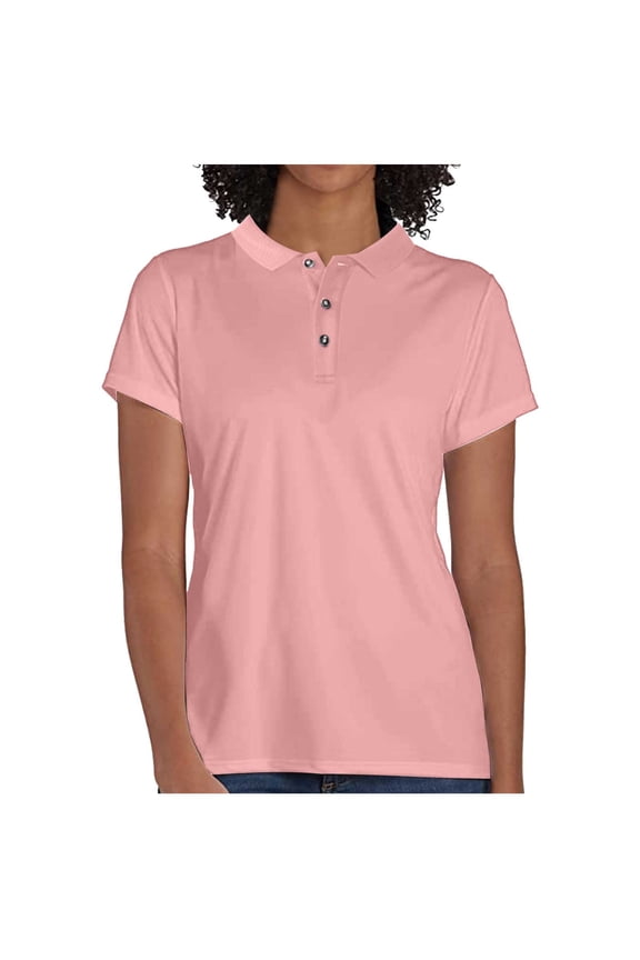 Womens Tops Sport Cool Dry Moisture-Wicking Performance Golf Polo Shirts Summer Tops for Women Pink L