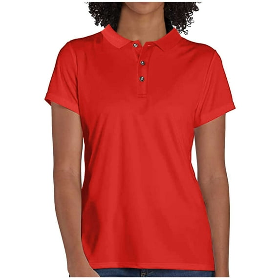 Kukoosong Womens Tops Sport Cool Dry Moisture-Wicking Performance Golf Polo Shirts Summer Tops for Women Red XL