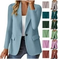 thumbnail image 1 of KBODIU Womens Tops Suits Casual Blazers Open Front Long Sleeve Work Office Jackets Pockets Lapel Button Coat Pink S, 1 of 6