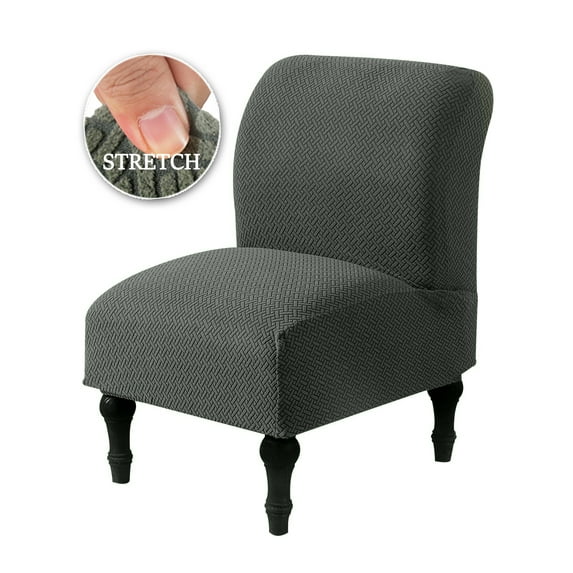 KBOOK Armless Accent Chair Cover Slipcover Jacquard Large Size Accent Chair Slipcover for Living Room, Green