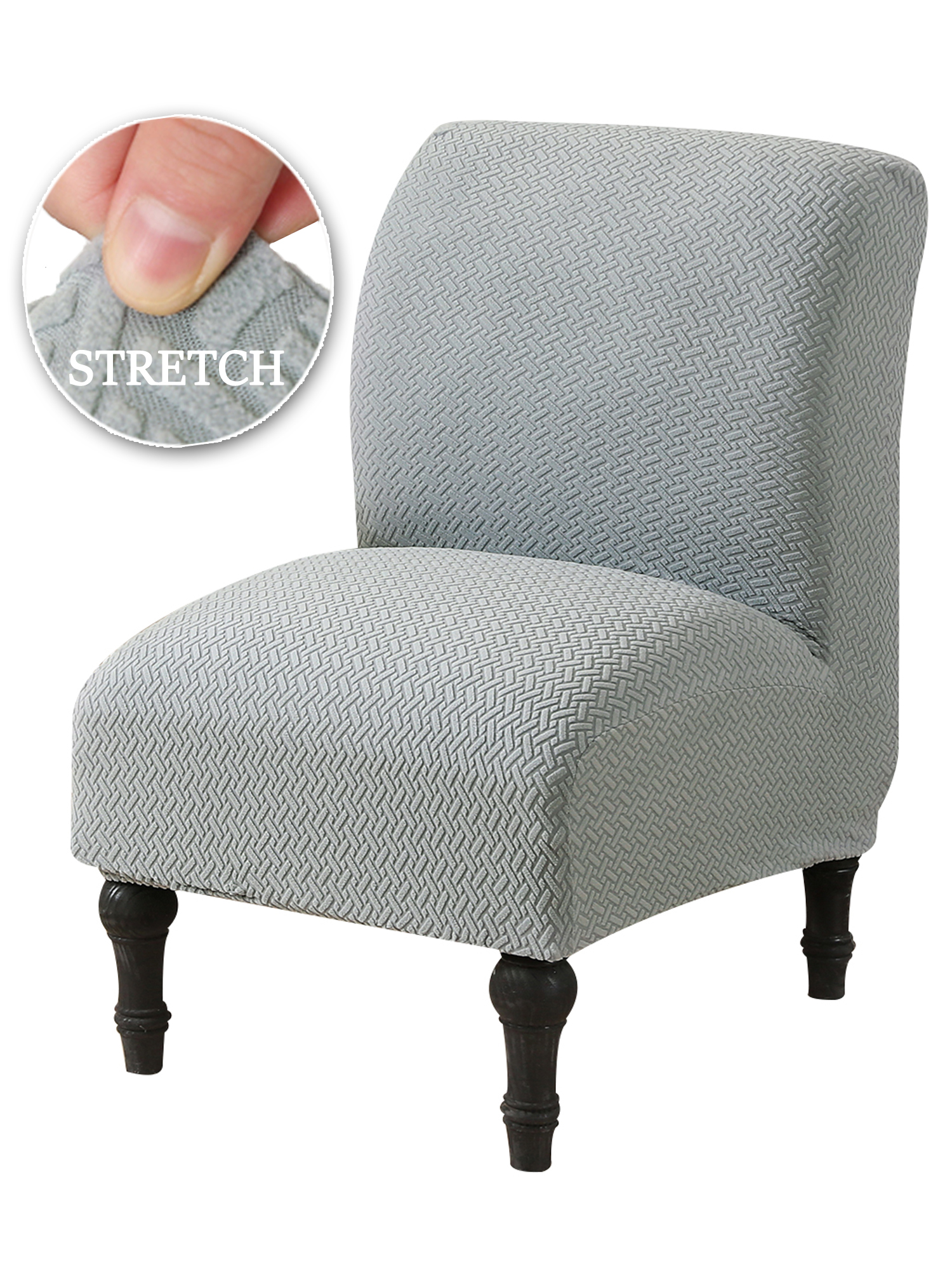 Image showcasing KBOOK Armless Accent Chair Cover Slipcover Jacquard Large Size Accent ...