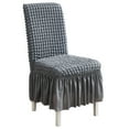 thumbnail image 1 of KBOOK Chair Slipcover Pleated Ruffled Skirt Dining Chair Cover Protector, Light Gray, 1 of 6