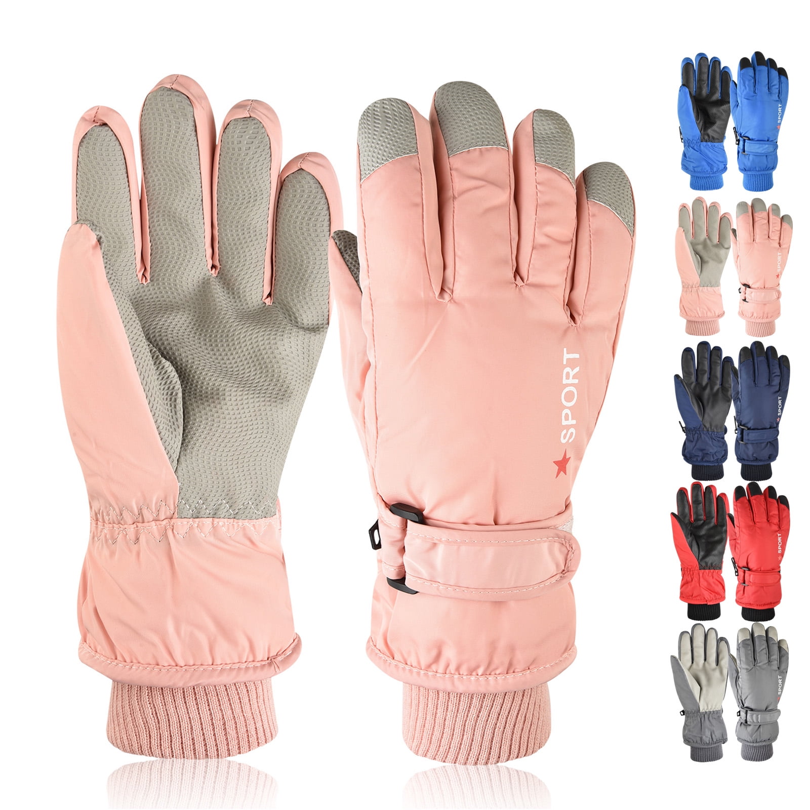 KBOOK Kids Winter Gloves Waterproof Snow Gloves for Outdoor Sports Skiing Snowboarding Hiking
