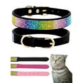 thumbnail image 1 of KBOOK Rhinestone Dog Cat Puppy Collars Bling Suede Leather Adjustable Pet Necklace, 1 of 5
