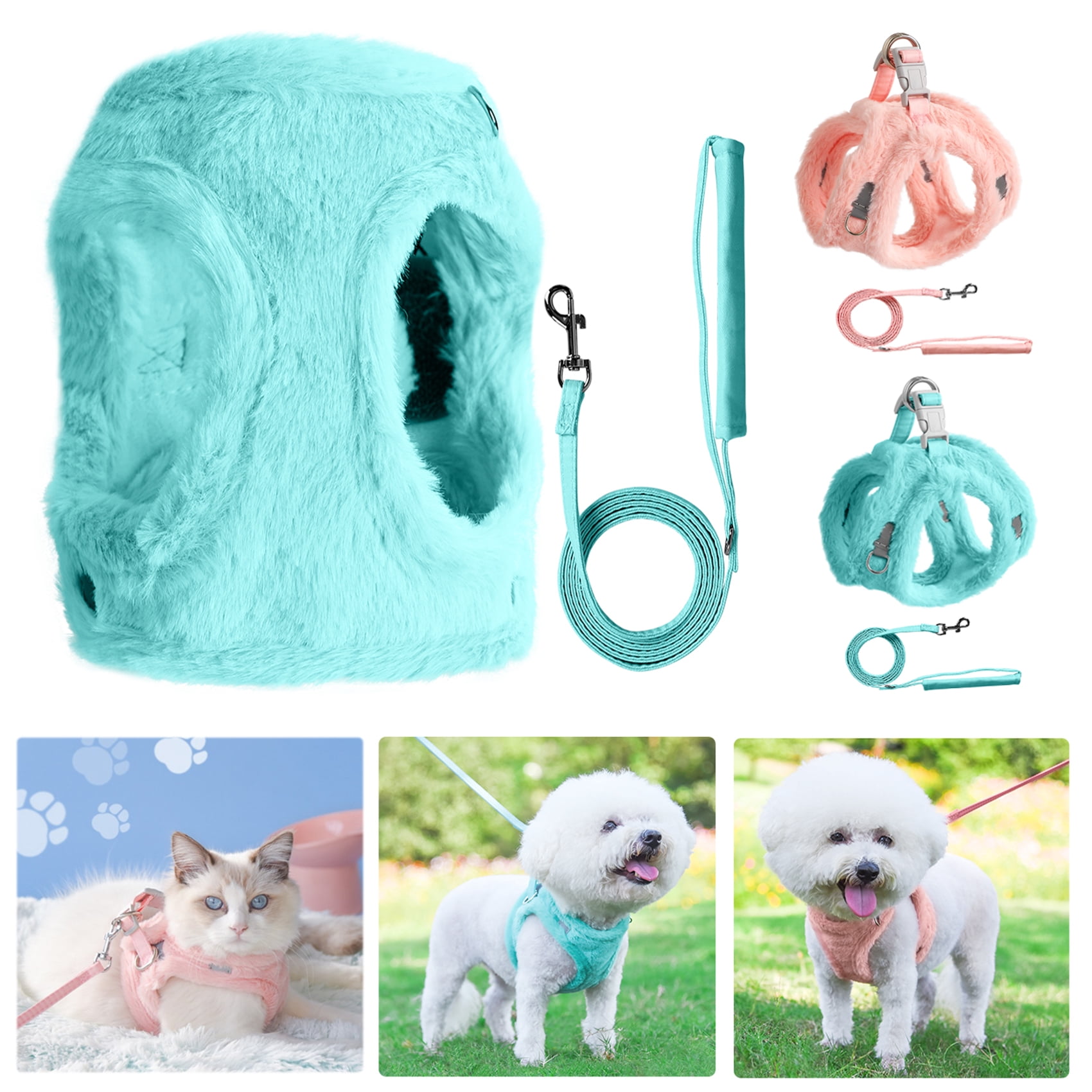 Photo inspiration: Gallery Detail: Kbook Small Dog Harness And Leash Set Soft Furry Pet