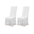thumbnail image 1 of KBOOK Spandex Chair Cover Ruffled Skirt Banquet Chair Seat Cover for Dining Room Wedding Ceremony(White,2PCS), 1 of 6