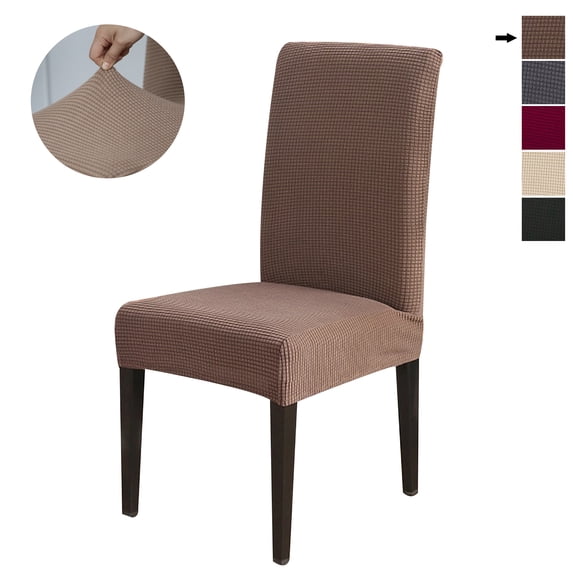 KBOOK Stretch Dinner Chair Covers Jacquard Dining Chair Slipcovers for Home Decor, Light Brown,(1PC)