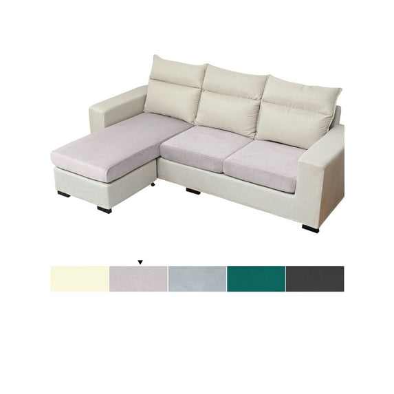 KBOOK Stretch Velvet Sofa Cover 1/2/3/4 Seaters Sofa Seat Cushion Cover Couch Slipcover Protector,Light Gray