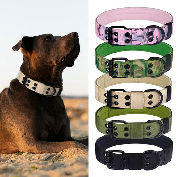 KBOOK Tactical Dog Collar Adjustable Puppy Collars Heavy Duty Nylon Training Dog Collar for Medium Large Dogs(Black,XL)