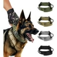 thumbnail image 1 of KBOOK Tactical Dog Collar for Medium Large Dogs Heavy Duty Metal Buckle Adjustable Training Dog Collar with Handle (Army Green,M), 1 of 7