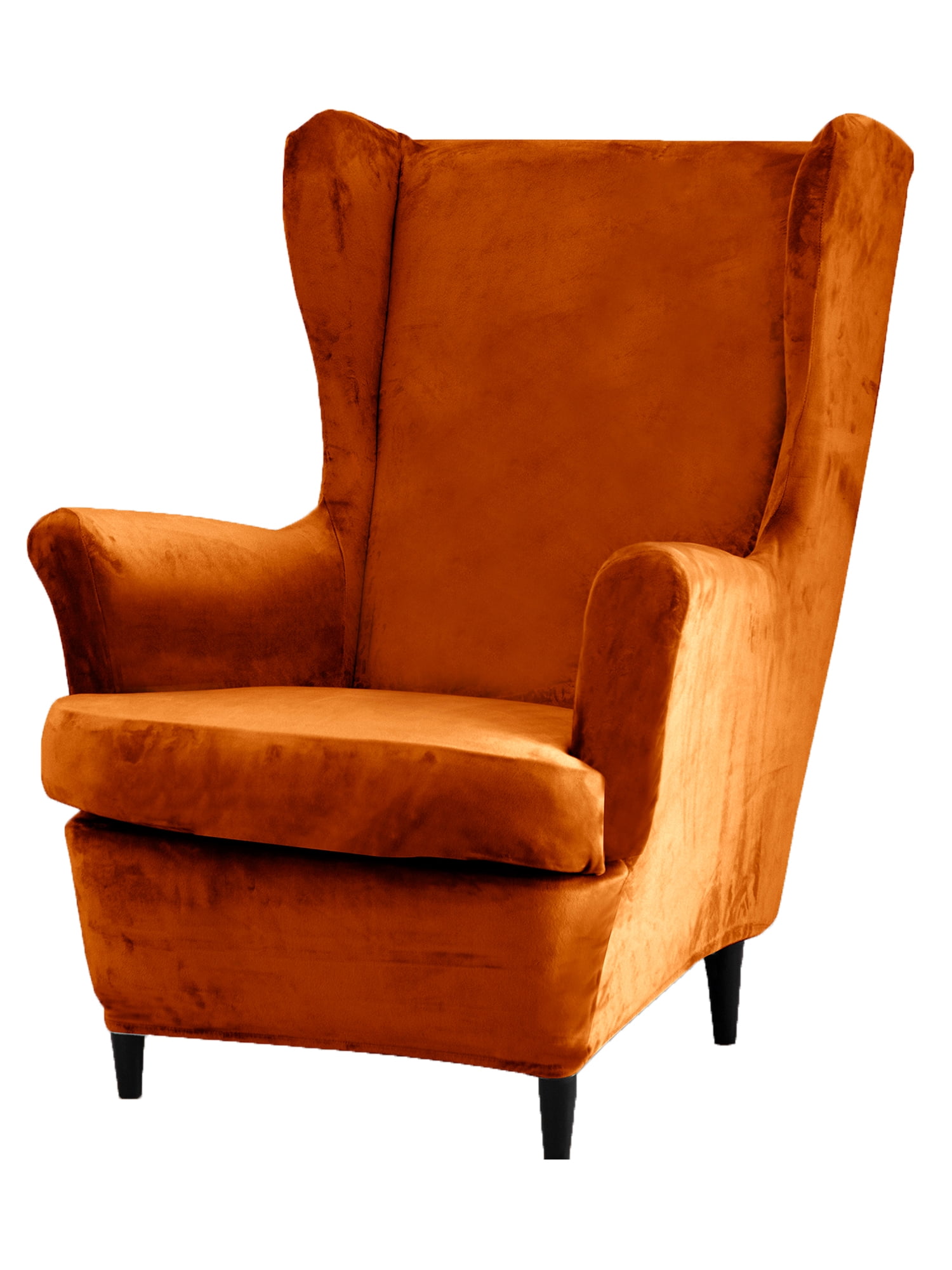KBOOK Velvet Stretch Wingback Chair Cover Armchair Protector Slipcover