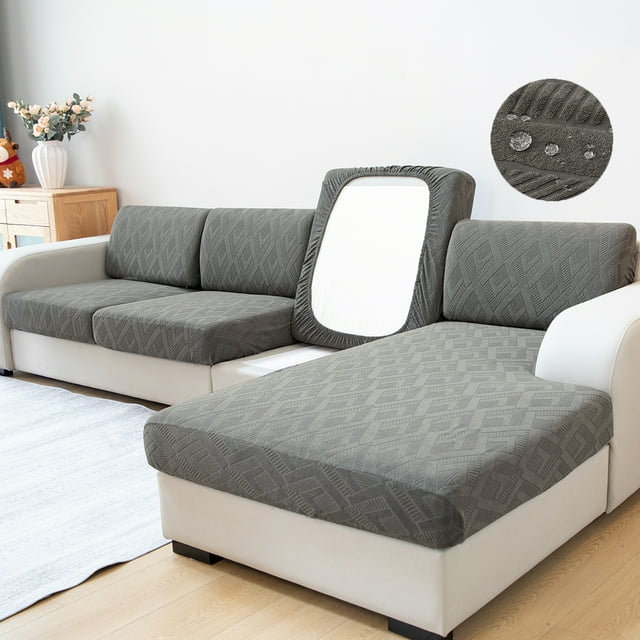 KBOOK Waterproof Sofa Cushion Cover 1/2/3 Stretch Couch Cushion Cover L