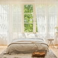 thumbnail image 1 of KBOOK White Lace Curtain Sheer Curtains with Pearl for Bedroom Living Room (2 Panels,55"*59"), 1 of 7