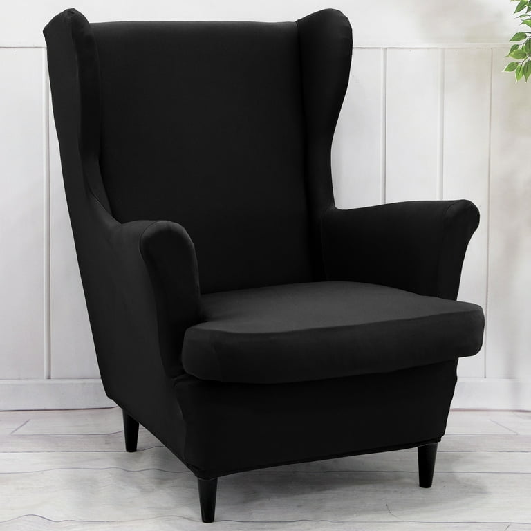 Wingback Chair Black Armchair Covers KBOOK Wingback Chair