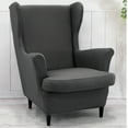thumbnail image 1 of KBOOK Wingback Chair Slipcover 2-Piece Stretch Spandex Wing Chair Covers Armchair Slipcovers Furniture Protector (Dark Gray), 1 of 5