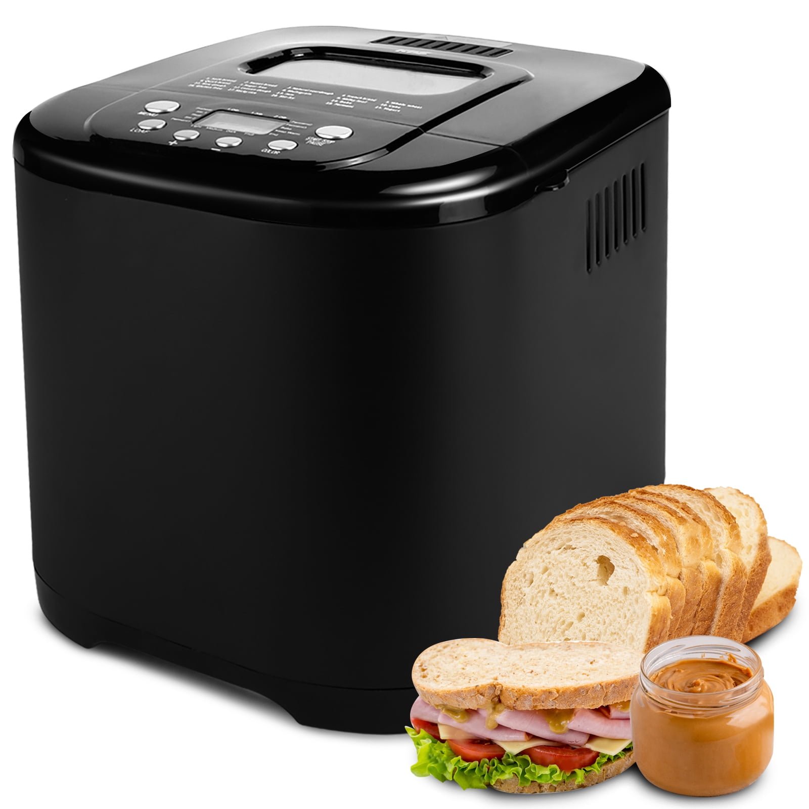 KBS 17-in-1 2LB Bread Maker Machine Fully Automatic LCD Display，Stainless  Steel Model# 013 