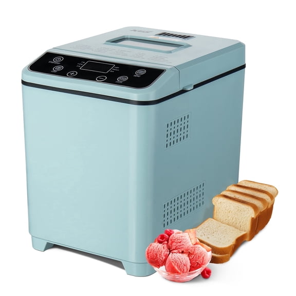KBS Bread Maker Machine with Ice cream program,20-in-1 2LB Fully automatic bread machine,DIY setting,15 Hour delay timer,Green Model#070 Ice cream version