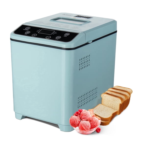 KBS Bread Maker Machine with Ice cream program,20-in-1 2LB Fully automatic bread machine,DIY setting,15 Hour delay timer,Green Model#070 Ice cream version
