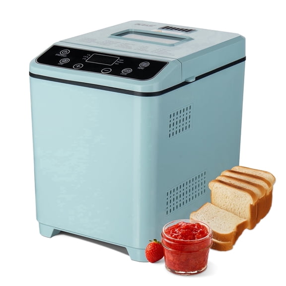 KBS 20-in-1 2LB Bread Maker Machine with 2 Custom Menus,Gluten-Free & 15H Delay Timer, Nonstick Pan, LCD Display, Black