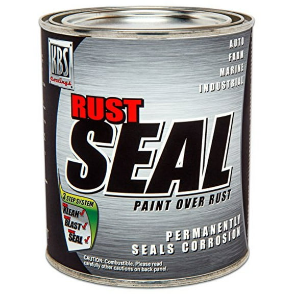 KBS Coatings 4402 Satin Black Rustseal -1 quart, Covers 50 Sq Ft, Proven Rust Prevention