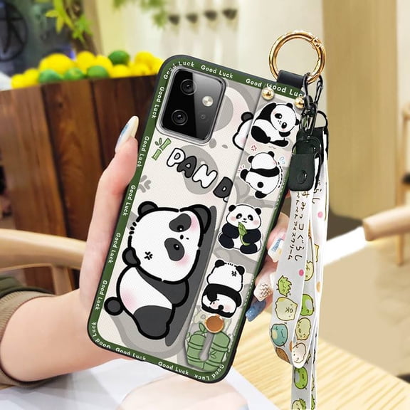 KBS-Phone Case For MOTO G Power 5G 2023, Waterproof Lanyard Wrist Strap Soft case Dirt-resistant Anti-dust Anti-knock Protective Shockproof Wristband Phone Holder Back Cover Cartoon Cute