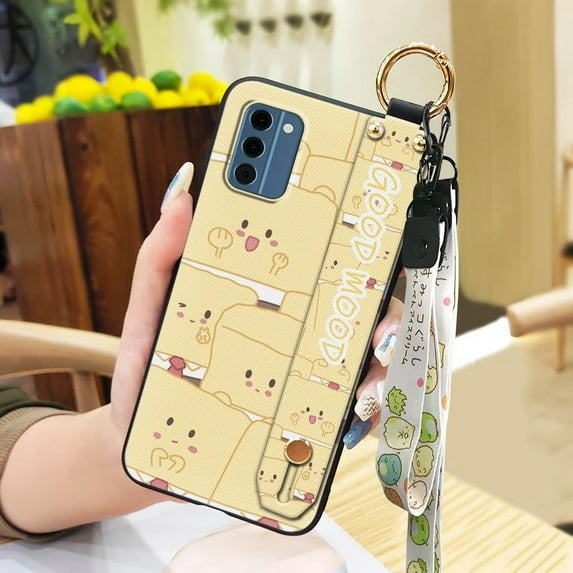 KBS-Phone Case For Nokia C300 4G, Wrist Strap Ring Soft case Shockproof Cute Cartoon Phone Holder Anti-knock Back Cover Kickstand Waterproof Protective Silicone Anti-dust Durable Lanyard