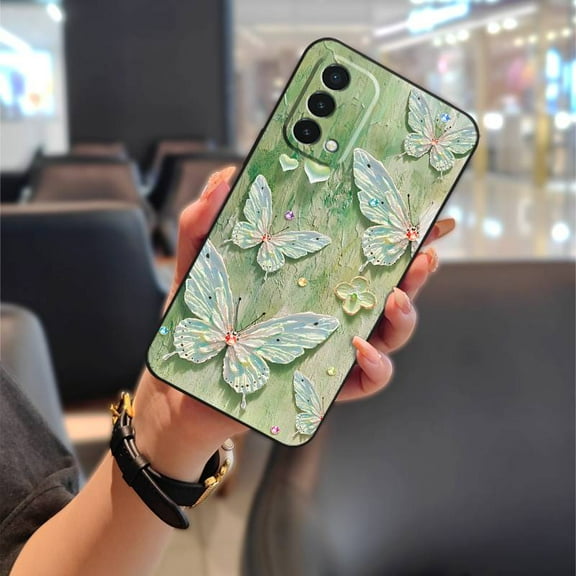 KBS-Phone Case For OnePlus Nord N200 5G/1+Nord N200 5G, Fashion Design flower Cute Durable Shockproof Silicone Soft case Graffiti Protective Phone Pouch Dirt-resistant Back Cover Cartoon