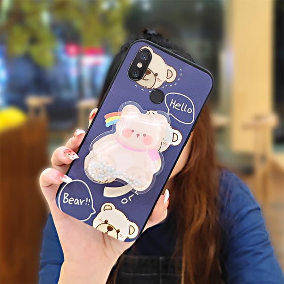 KBS-Phone Case For Xiaomi Mi 8, Dirt-resistant Durable Phone lens protection Fashion Design Rotatable stand Cute Simplicity Quicksand Glitter Back Cover Soft Case Waterproof Kickstand