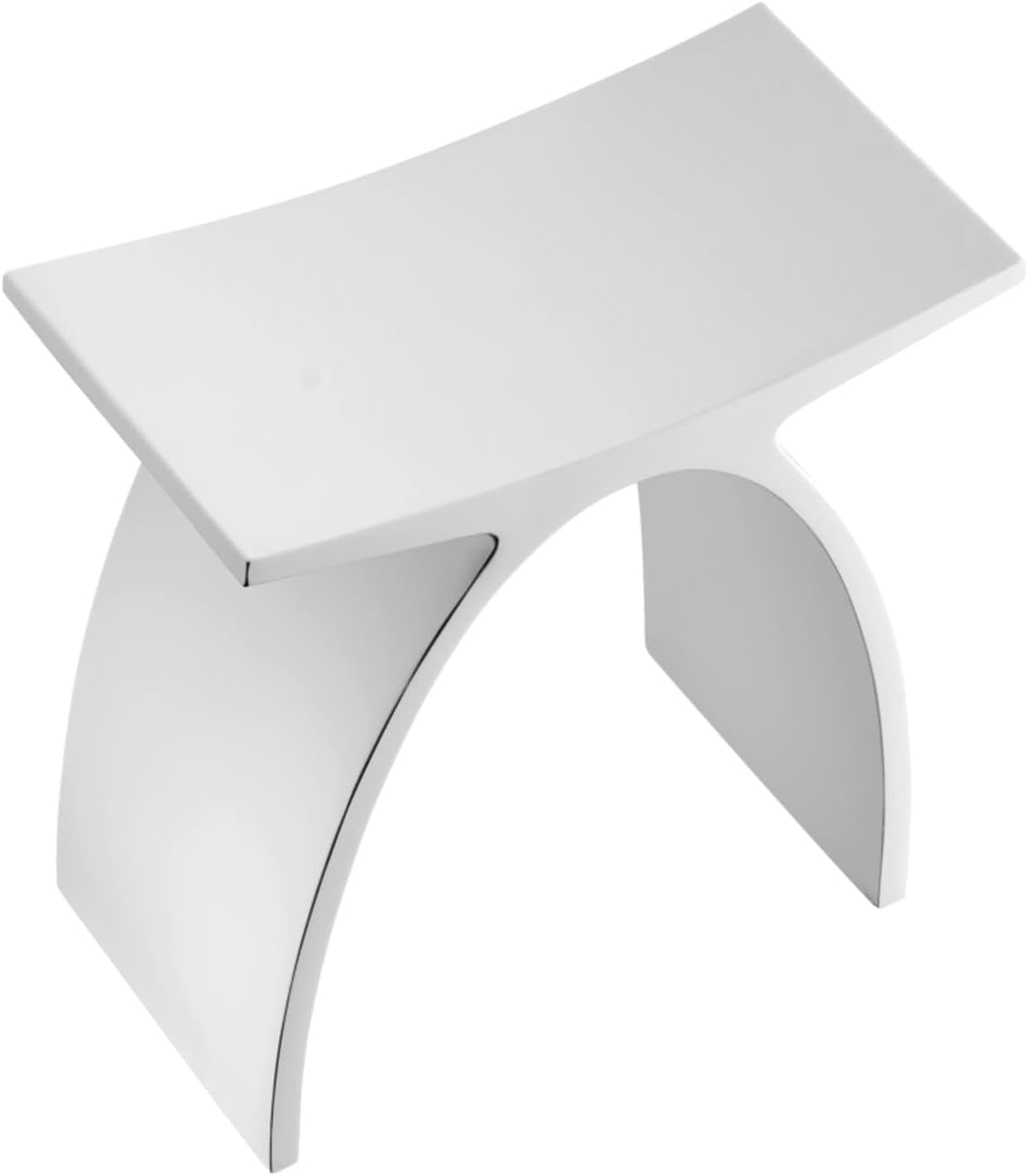 White Arched Solid Surface Bathroom Stool