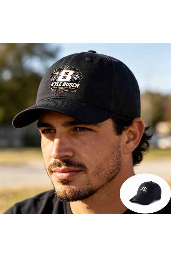KBUS_CH Hat Memorial Adjustable Driver Tribute Baseball Cap for Fans, Outdoor Motorsport-inspired Design